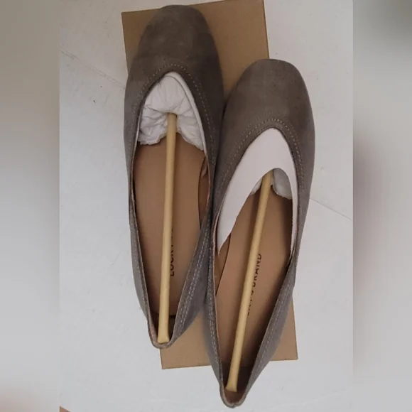 Lucky Brand Alba Flats Leather Titanium Hard Rock 7M - Picture 6 of 10